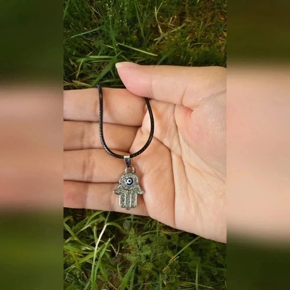 2 LEFT! Evil Eye Palm Necklace - Picture 2 of 2
